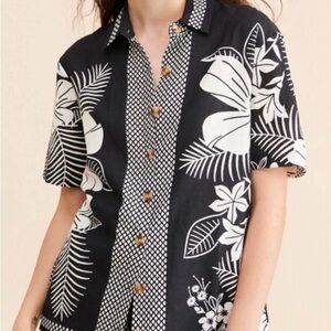 FARM Rio Black and White Floral Blouse